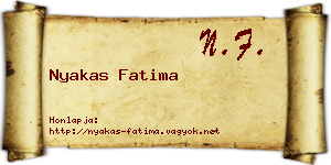 Nyakas Fatima névjegykártya